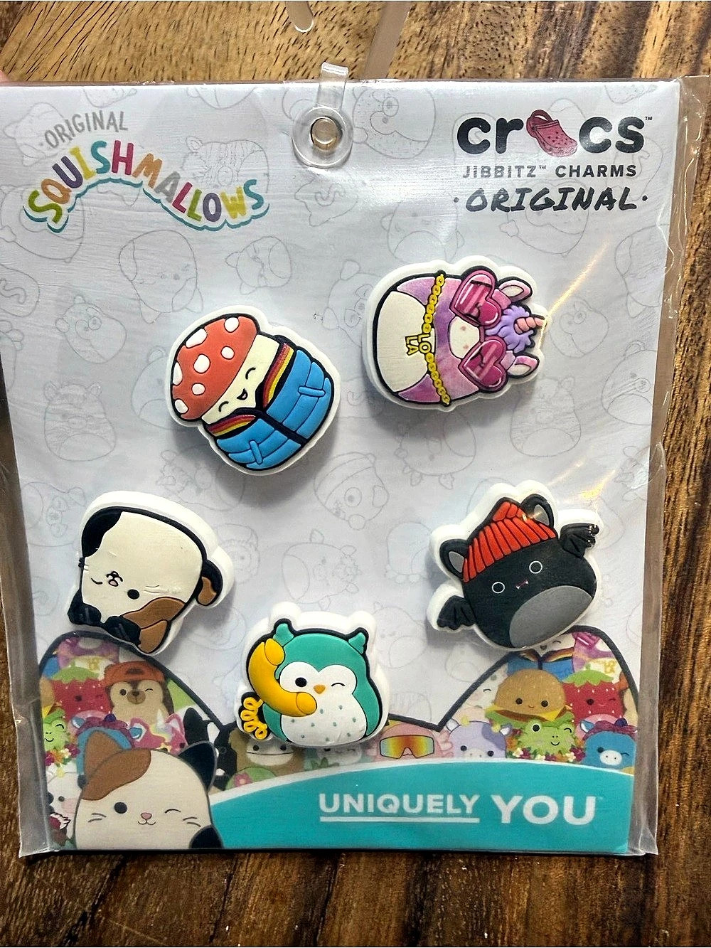 Squishmallows 5-Pack Clip-On Charms NWT